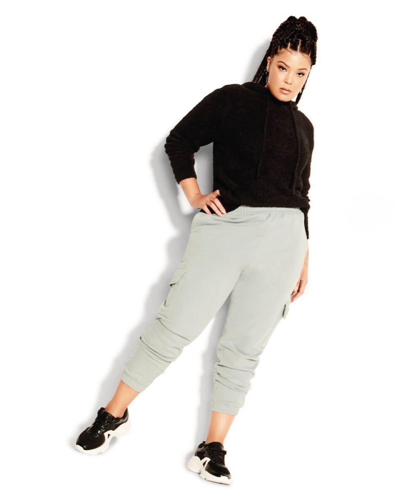 Plus size model wearing Soft Teddy Sweater by CCX | Dia&Co | dia_product_style_image_id:172031